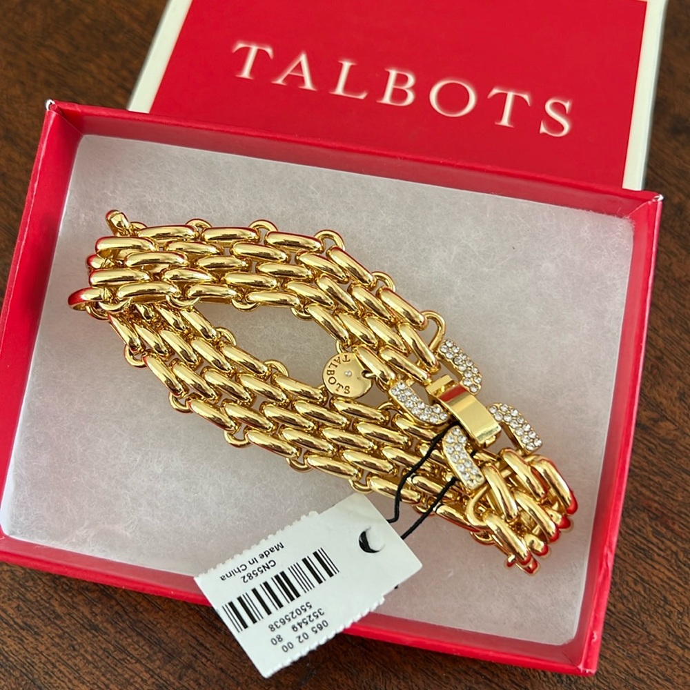 Talbots gold bracelet NWT
